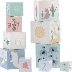 VILAC rakosgatható kockatorony – a világ állatai és számok 1–10