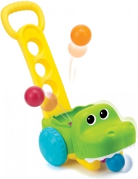 Krokodilos tolójáték labdákkal