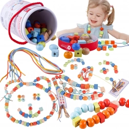 Klasszikus Világ Fa Gyöngyök Fűzésre - 96 db