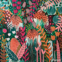 Négyzet alakú HEYE Flowery puzzle – rubinvörös napsugár, 1000 darab