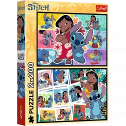 Puzzle 2x200 Vidám Stitche élet - Disney Lilo és Stitch