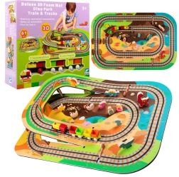 3D Dino park habpadló készlet vonattal, 61 darab, HUMBI