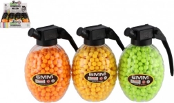 6 mm-es gumigolyók pisztolyhoz gránát alakú tartályban (800 db, 3 szín)
