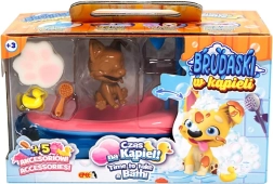 Interaktív fürdőkészlet corgi kutyussal – fekete-fehér