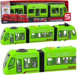 Zöld metró 1:16 nyitható ajtókkal, fényekkel és hangokkal