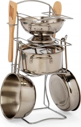 Bigjigs Toys gyermek edénykészlet állvánnyal