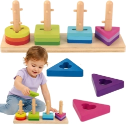 Tooky Toy fa geometriai formabedobó és fűzőjáték