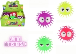 Antistress szőrös szilikon labda fénnyel