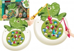 Horgászjáték világító dínóval – forgó tavacska és pecabotok