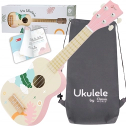 gyerek fa ukulele classic world rózsaszín