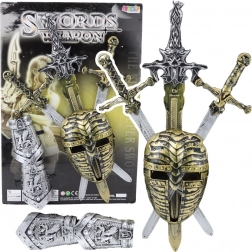 Lovagi készlet maszkkal és kardokkal