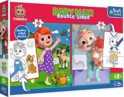 Kétoldalas COCOMELON kirakó – Barátok, TREFL Baby Maxi 2×10 darabos