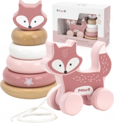 VIGA PolarB fa készlet – rakosgató torony rókával és húzható róka