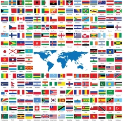 Négyzet alakú puzzle Zászlók 1023 darab