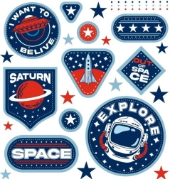 Űr témájú vasalható matricák