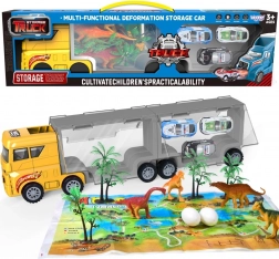 woopie dinoszaurusz szállító 2 az 1-ben készlettel és játéktérrel