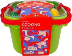 Kosár szeletelhető gyümölcsökkel és zöldségekkel, gyerekszett