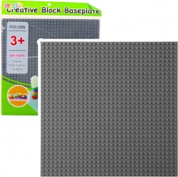 Építőlap építő kockákhoz szürke 25,5x25,5 cm