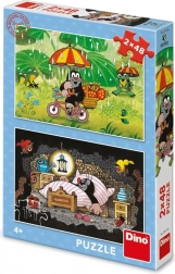 DINO Puzzle Kisvakond – Kisvakond napja, 2×48 darab