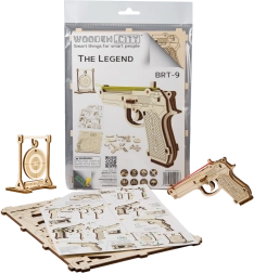 Fa 3D puzzle pisztoly Legend BRT–19 WOODEN CITY (31 darab)