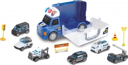 Rendőrautó effektekkel és 6 kis autóval