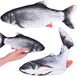 Interaktív plüss hal mozgó farokkal, USB, 25 cm