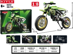 Zöld motorkerékpár építőjáték 466 darabból