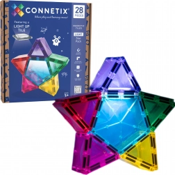 Connetix Light Star Pack mágneses építőelemek fénnyel, 28 db