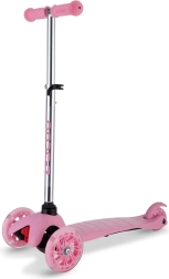 Rózsaszín háromkerekű roller LED kerekekkel