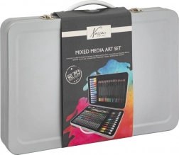 Művészeti kellékkészlet fém bőröndben