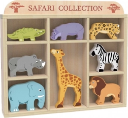 Fából készült szafari állatfigura-készlet 2Kids Toys