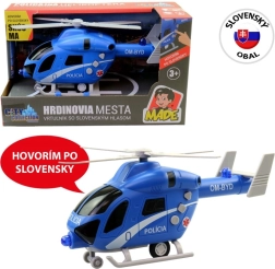 Rendőrségi lendkerekes helikopter fénnyel és hanggal 20 cm MaDe