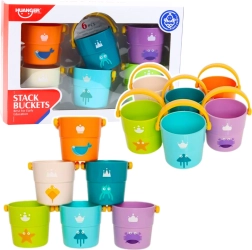 Vízzel tölthető színes vödrök készlete gyerekeknek