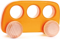 Narancssárga fából készült busz