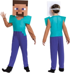 Minecraft Steve gyerek jelmez 127–136 cm (7–8 év)