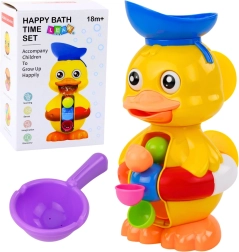 Interaktív fürdőjáték – kacsácska vízimalommal és tapadókorongokkal