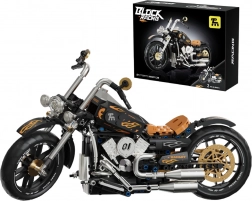 Építőkészlet fekete motorkerékpár 455 darabbal