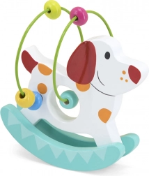 Fából készült kutyás labirintus – készségfejlesztő játék gyerekeknek