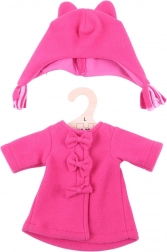 Rózsaszín kabátka sapkával 38 cm-es babához BIGJIGS TOYS