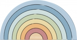 TOOKY TOY fa pasztell szivárvány Montessori építőkészlet