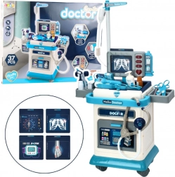 Gyermekorvosi kocsi fényekkel és hangokkal, 37 darab