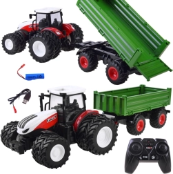 Távirányítós traktor + zöld pótkocsi RC0602