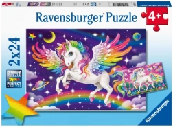 Ravensburger puzzle – egyszarvú és pegazus, 2×24 darabos