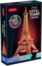 3D Puzzle LED Éjszakai kiadás: Eiffel-torony