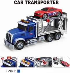 vontató pótkocsis kisautó 1:14 húzós (pull-back) meghajtással és fénnyel