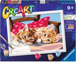 Ravensburger CreArt festés számok szerint – két bújós kiscica (24 × 18 cm)