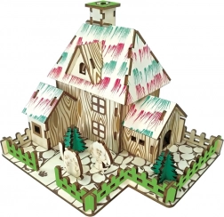 WOODCRAFT Boszorkánykunyhó fa 3D puzzle