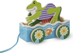 Fából készült húzogatós játék – békaverseny