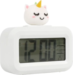 Fehér egyszarvús ébresztőóra