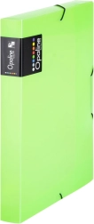 A4-es dokumentumdoboza gumis zárással zöld színben